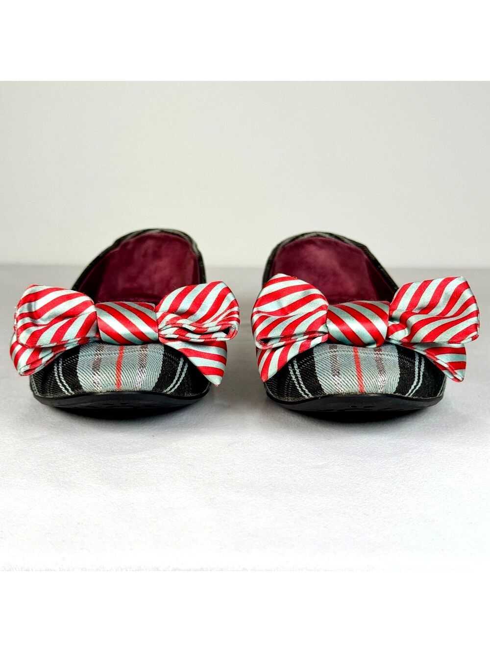 Coach Poppy Cambria Tartan Plaid Ballet Flats w/Bow Detail - 6 - Picture 4 of 7